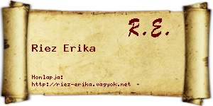 Riez Erika névjegykártya